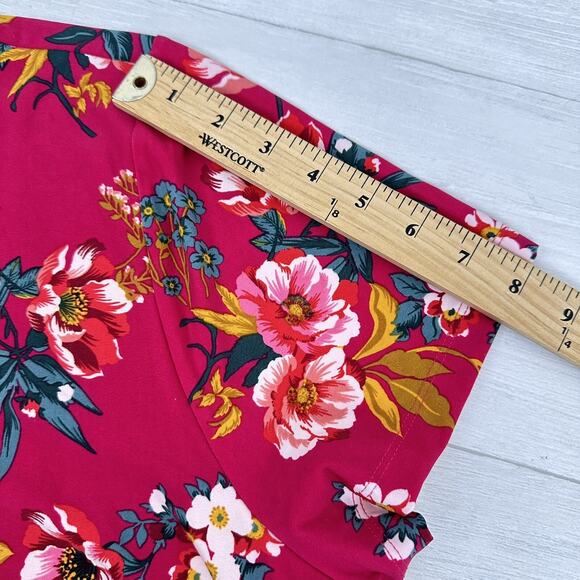 NWT Ann Taylor Loft Midi Dress Plus Size 26 4X Pink Floral Short Sleeves Jersey - Picture 11 of 13